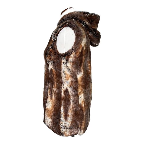 Donna Salyers  Fabulous Furs Mink Hooded Faux Fur Vest Womens XS - Picture 8 of 10